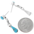 Turquoise Inlay Teardrop Zuni Dangle Earrings 47382