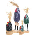 Lot of Four Navajo Made Wooden Folk Art Chicken Figures 47537