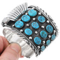 Heavy Duty Sterling Silver Turquoise Watch Bracelet 47568