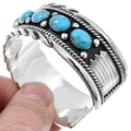 Southwest Kingman Turquoise Row Cuff Bracelet 47595