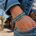 Real Turquoise Navajo Cuff Bracelet Mens or Womens 47595