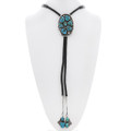 Old Pawn Sterling Silver Vintage Arizona Turquoise Bolo Tie 47655