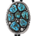 Vintage Zuni Kingman Turquoise Nugget Bolo Tie 47655