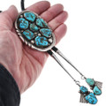 Zuni Turquoise Bolo Tie Matching Nugget Tips 47655