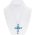 Sterling Silver Natural Turquoise Navajo Cross Pendant 47673