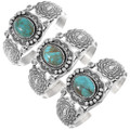 Spiderweb Turquoise Silver Concho Bracelet 47839