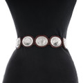 Silver Concho Belt Black or Brown Leather 47851