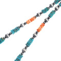 Alternating Turquoise Sterling Silver Beaded Necklace 47856