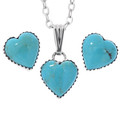 Matching Turquoise Heart Pendant & Earrings 47969
