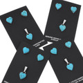 Blue Turquoise Heart Pendant Earrings Set 47969