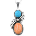 Navajo Natural Turquoise Spiny Oyster Pendant 47970