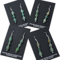 Navajo Nevada Turquoise Drop Sterling Silver French Hook Earrings 0383