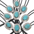 Deep Blue Kingman Turquoise Navajo Bolo Ties 47994