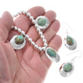 Navajo Turquoise Pendant Necklace Jewelry Set 48007
