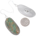 Large Spiderweb Turquoise French Hook Dangle Earrings Artist Signed 48023