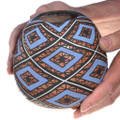 Hand Painted Diamond Pattern Mata Ortiz Pottery Bowl Artist Signed Luis Ortiz 0234