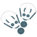 Blue Turquoise Jewelry Set Earring Necklace Combo 48057