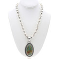 Number 8 Green Turquoise Sterling Silver Pendant Chain Included 48127