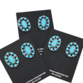 Bright Blue Natural Turquoise Cluster Post Earrings 48129
