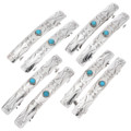 Turquoise Sterling Silver Hair Barrette Clips Navajo Artist Randy Dalgai 48145