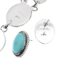 Sterling Silver Link Necklace Sleeping Beauty Turquoise Navajo Jewelry Set 48167