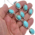 Sleeping Beauty Turquoise Navajo y Necklace Matching Earrings Set 48167