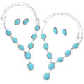 Sleeping Beauty Turquoise Necklace Earrings Set 48167
