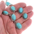 Sleeping Beauty Turquoise Navajo y Necklace Matching Earrings Set 48167