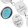Sterling Silver Link Necklace Sleeping Beauty Turquoise Navajo Jewelry Set 48167