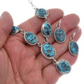 Matching Turquoise Nugget Necklace Earrings Set Navajo Artist Keith Henry 48168