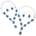 Arizona Turquoise Navajo Y Necklace Set Matching Earrings 48168