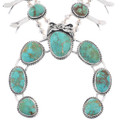 Sterling Nacozari Turquoise Squash Blossom Necklace 48190