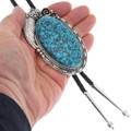 Spiderweb Turquoise Gibbsite Navajo Bolo Tie 48195