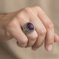 Burmese Ruby Firebird Ring Mens 48207