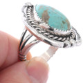 Sterling Teardrop Design Turquoise Silver Ring 48226