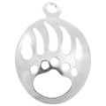 Sterling Silver Bear Paw Cut-Out Charm Pendant 36384