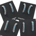 Native American Sterling Silver Blue Turquoise Earrings Post Half Hoop 48288
