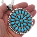 Large Turquoise Pendant Navajo Made Chain Included 48320
