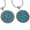 High Grade Blue Turquoise Pendant Navajo Made Artist Signed 48320