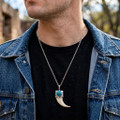 Bear Claw Pendant Turquoise Sterling Native American 48351