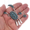 Sleeping Beauty Turquoise Native American Link Necklace Matching Earrings 48381