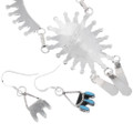 Authentic Native Made Turquoise Necklace Earrings Set Zuni Artist Tricia Leekity Signed 48381