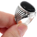Navajo Sterling Silver Black Onyx Ring 48432