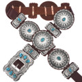 Navajo Kingman Turquoise Nugget Concho Belt 48439
