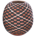 Hand Painted Mata Ortiz Pottery Polychrome Checker Design 48457