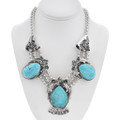 Native American Turquoise Sterling Silver Necklace 48493