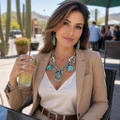 Real Turquoise Necklace Womens Set 48494