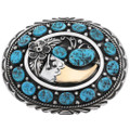 Kingman Turquoise Nugget Bear Claw Belt Buckle 48500
