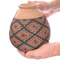 Mata Ortiz Olla Pottery Hand Painted Checkered Design 48510