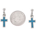 Silver Turquoise Cross Earrings 45480